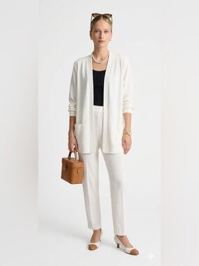 Vintage St John Collection Marie Gray Santana Knit Ivory Knit Pant Sweater Set